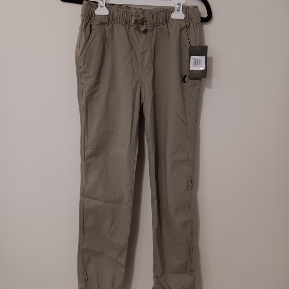 Hurley Boys Size M True Chino Pants NWT $40 Drawstring Waist Elastic Ankle